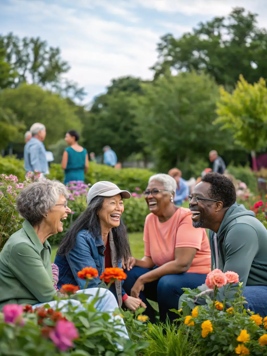 A group of members participating in a community event, demonstrating Community Integration services.
